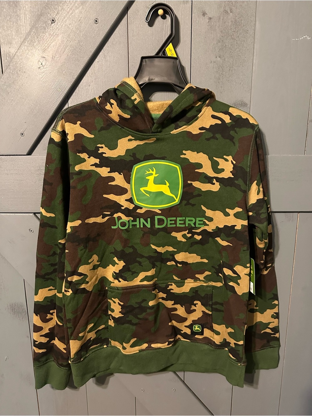 NWT John Deere Boys Size L (10/12) Camouflage Graphic Pullover Hoodie